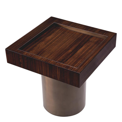 Eichholtz Otus Side Table, Square, Eucalyptus, Bronze, 19.88"H (117407 YV0J041URE)