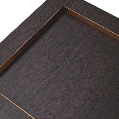 Eichholtz Otus Side Table, Square, Mocha, Brushed Brass, 19.88"H (117405 YV0J041URF)