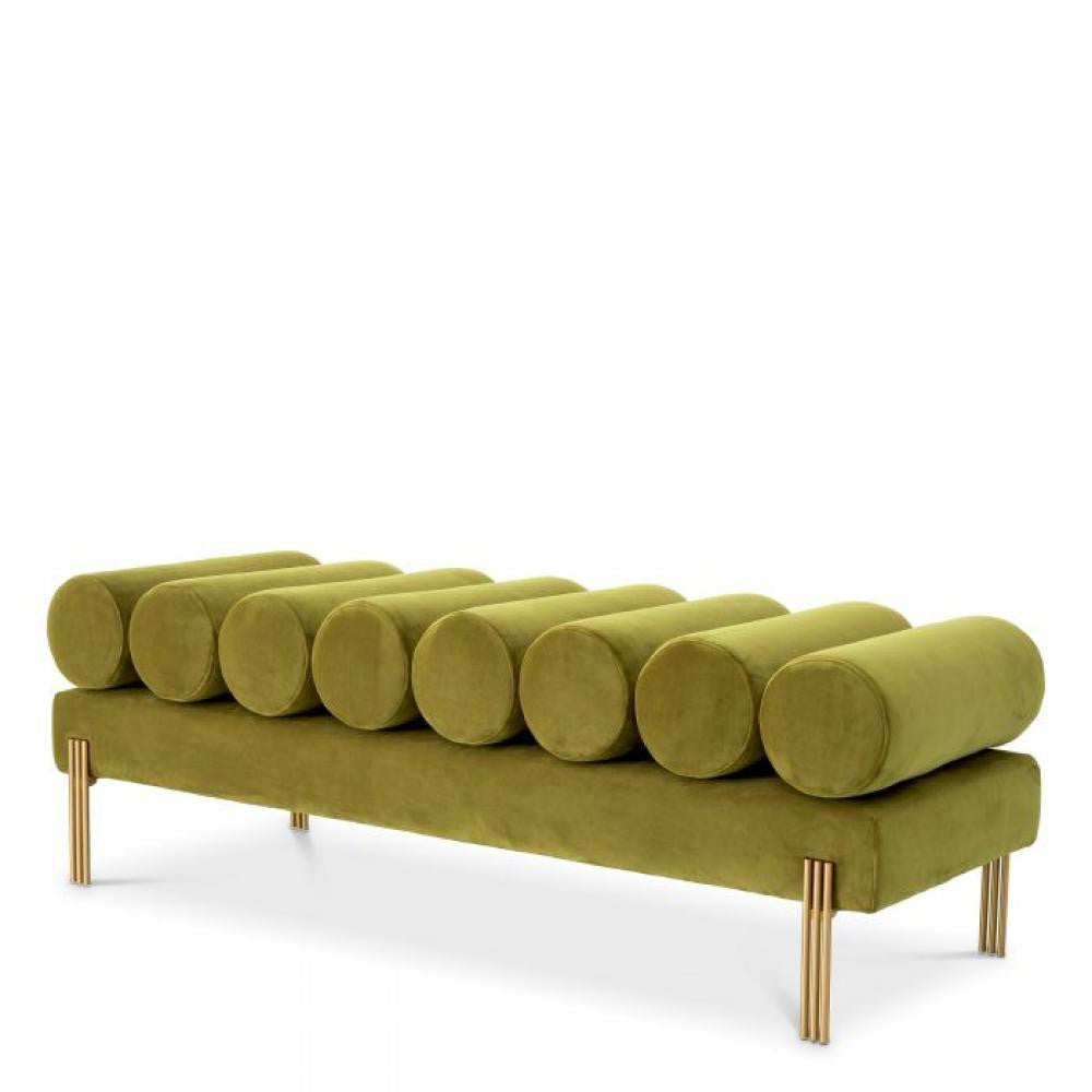 Eichholtz Oxley Bench, Savona Green Velvet, Brushed Brass Legs, 51.18"W (A117004 YV0J03YQ3H)