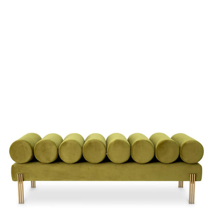 Eichholtz Oxley Bench, Savona Green Velvet, Brushed Brass Legs, 51.18"W (A117004 YV0J03YQ3H)