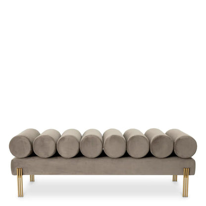 Eichholtz Oxley Bench, Savona Light Gray Velvet, Brushed Brass Legs, 51.18"W (A117005 YV0J03YQ3F)