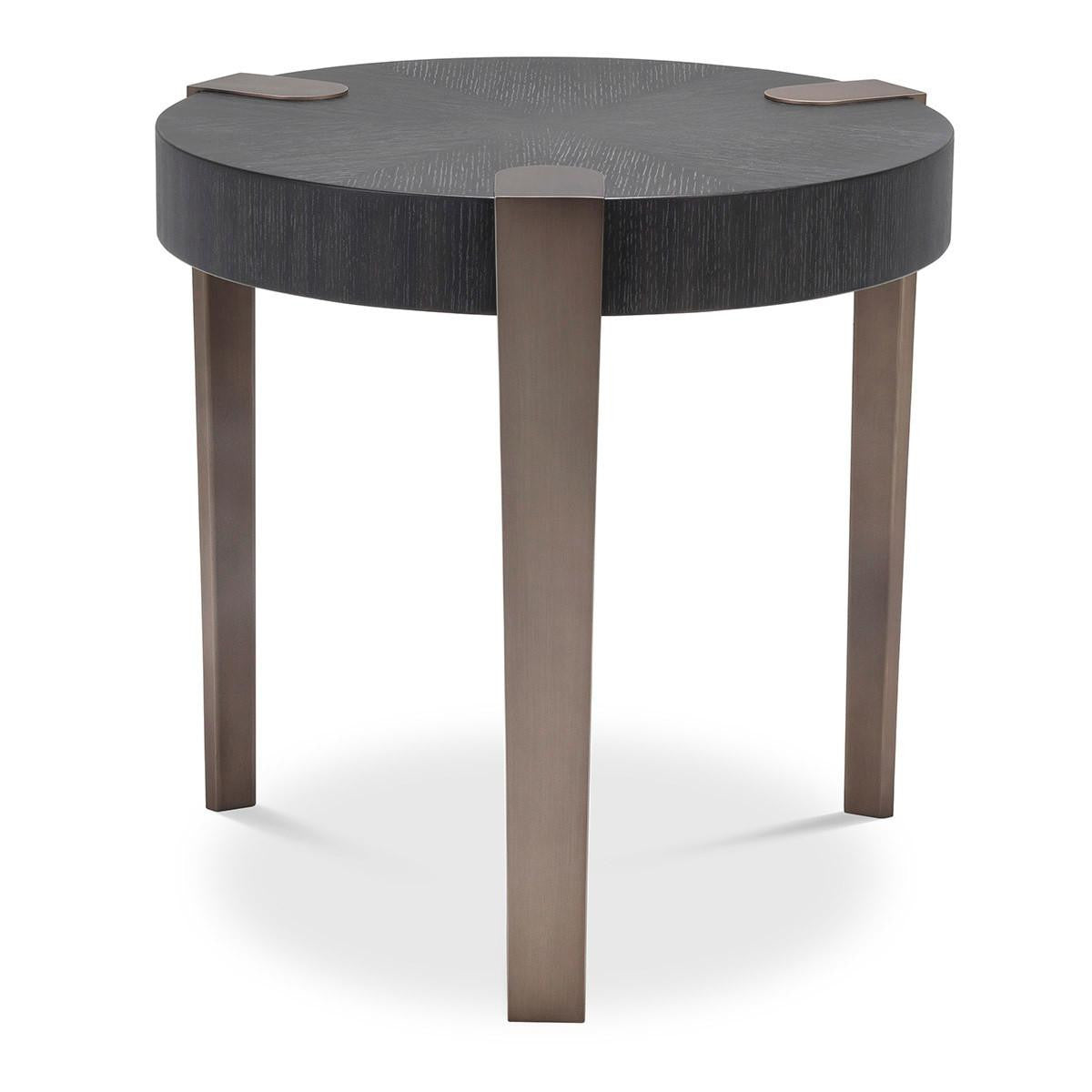 Eichholtz Oxnard Side Table, Charcoal Gray, Bronze, 21.85"H (114531 YV0J041URG)
