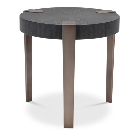 Eichholtz Oxnard Side Table, Charcoal Gray, Bronze, 21.85"H (114531 YV0J041URG)