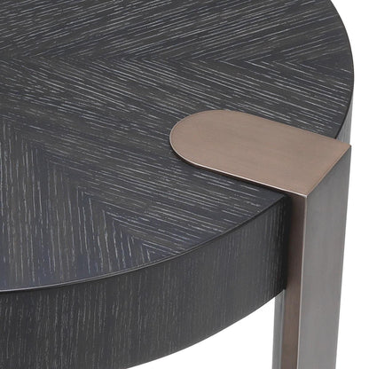 Eichholtz Oxnard Side Table, Charcoal Gray, Bronze, 21.85"H (114531 YV0J041URG)