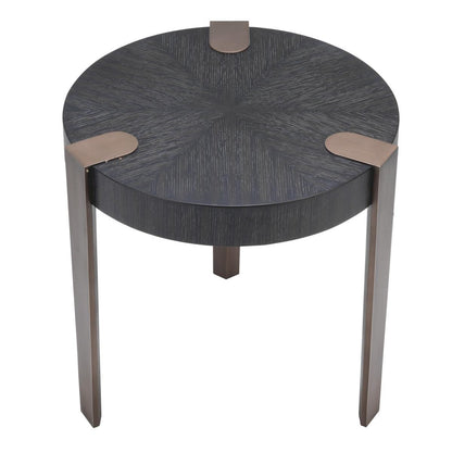 Eichholtz Oxnard Side Table, Charcoal Gray, Bronze, 21.85"H (114531 YV0J041URG)