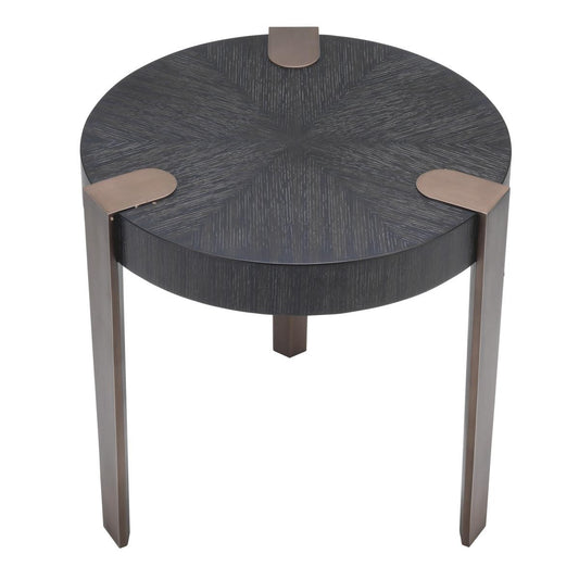 Eichholtz Oxnard Side Table, Charcoal Gray, Bronze, 21.85"H (114531 YV0J041URG)