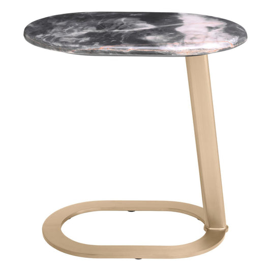 Eichholtz Oyo Side Table, Brushed Brass, Black, 19.69"H (117491 YV0J041URJ)