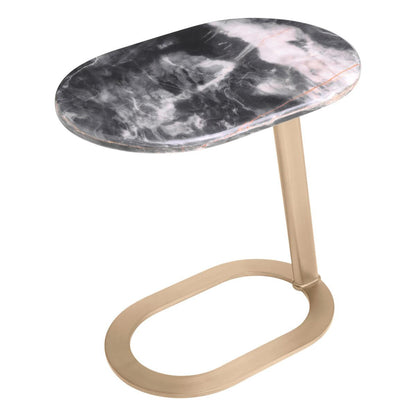 Eichholtz Oyo Side Table, Brushed Brass, Black, 19.69"H (117491 YV0J041URJ)