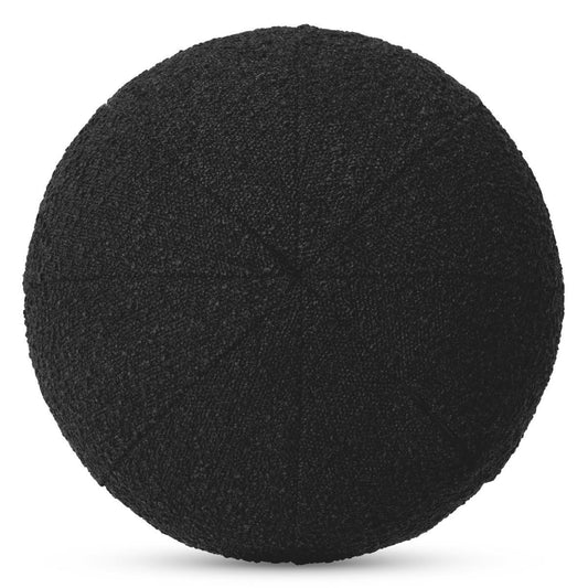 Eichholtz Palla Pillow, Ball-Shape, Large, Black Boucle Fabric, 14.57"W (115598 YV0J03YWZ3)