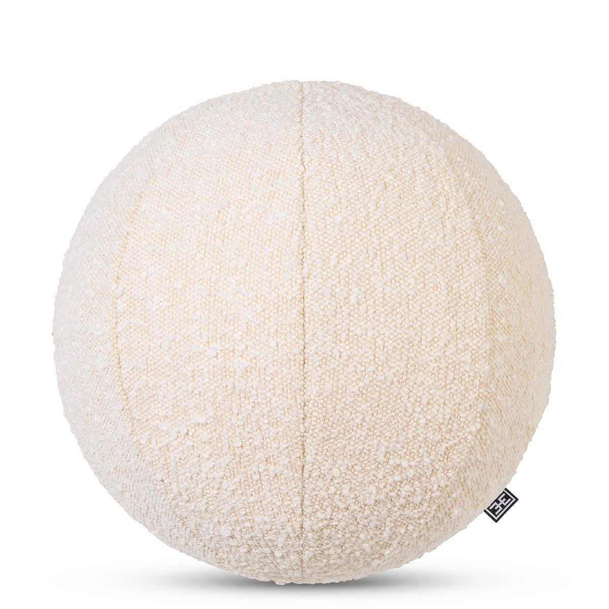 Eichholtz Palla Pillow, Ball-Shape, Small, Boucle Cream Fabric, 11.81"W (114873 YV0J03YWZA)