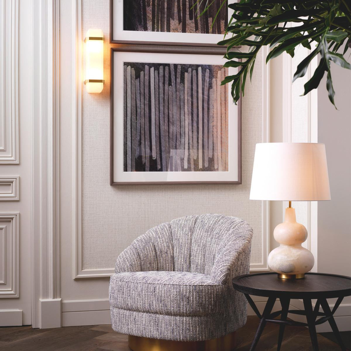 Eichholtz Pandora Wall Sconce, 2-Light, Antique Brass, Alabaster, 5.12"W (115502UL YV0J041YNP)