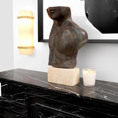 Eichholtz Pandora Wall Sconce, 2-Light, Antique Brass, Alabaster, 5.12"W (115502UL YV0J041YNP)