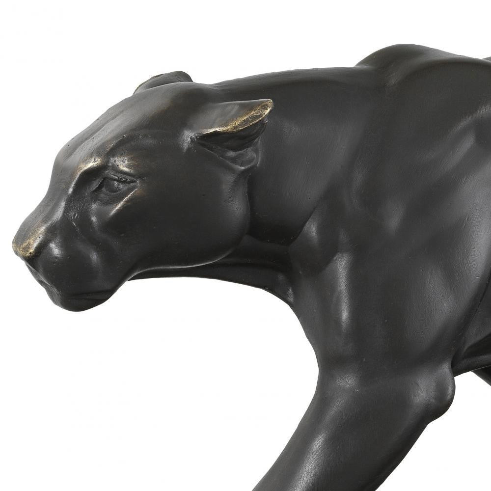 Eichholtz Panther Sculpture, Bronze Patina, Black Base, 16.54"W (109572 YV0J041RT9)