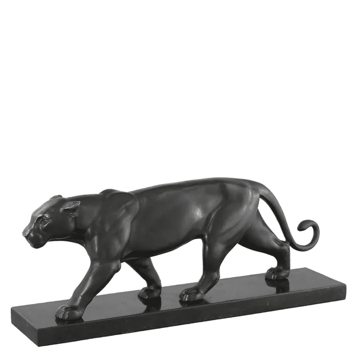 Eichholtz Panther Sculpture, Bronze Patina, Black Base, 16.54"W (109572 YV0J041RT9)