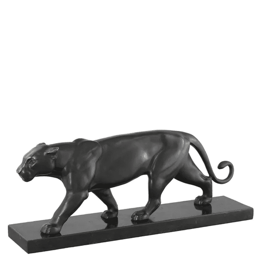 Eichholtz Panther Sculpture, Bronze Patina, Black Base, 16.54"W (109572 YV0J041RT9)