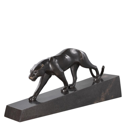 Eichholtz Pantherae Sculpture, Bronze Patina, Black Base, 25.2"W (112461 YV0J041RTA)