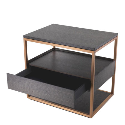 Eichholtz Parker Side Table, Mocha, Brushed Brass, 24.02"H (114216 YV0J041URN)