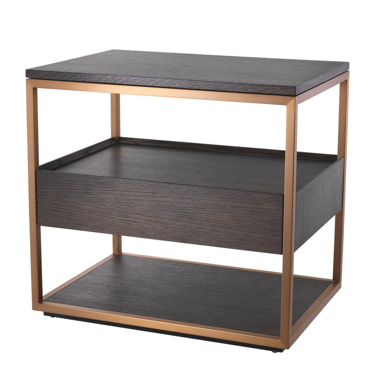 Eichholtz Parker Side Table, Mocha, Brushed Brass, 24.02"H (114216 YV0J041URN)
