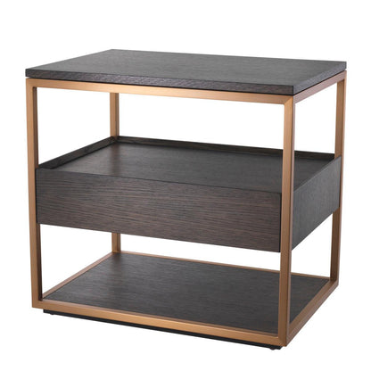 Eichholtz Parker Side Table, Mocha, Brushed Brass, 24.02"H (114216 YV0J041URN)