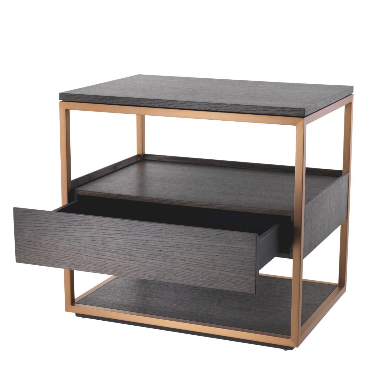 Eichholtz Parker Side Table, Mocha, Brushed Brass, 24.02"H (114216 YV0J041URN)