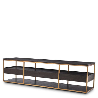Eichholtz Parker Television Cabinet, Large, Mocha, Brushed Brass, 86.61"W (115107 YV0J041XMG)