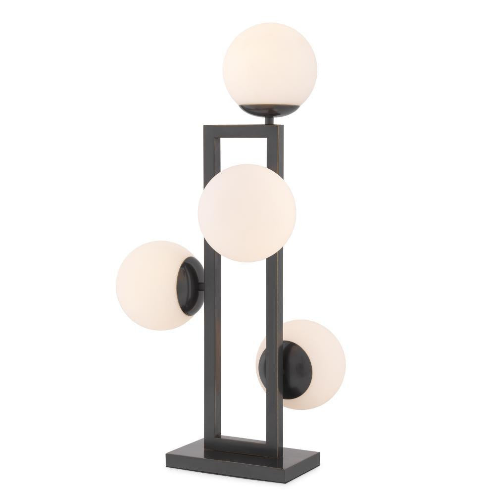 Eichholtz Pascal Table Lamp, 4-Light, Bronze, White Glass, 25.79"H (114613UL ), Eichholtz 114613UL YV0J041WNH