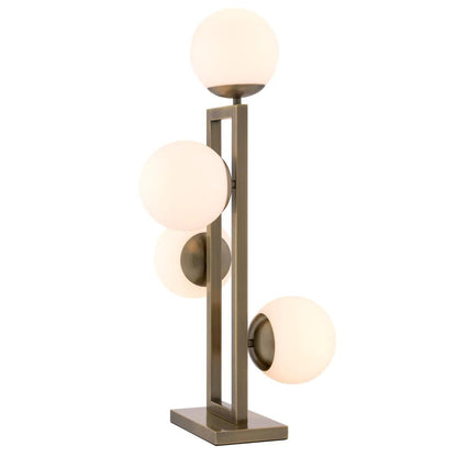 Eichholtz Pascal Table Lamp, 4-Light, Brushed Brass, White Glass, 25.79"H (114904UL ), Eichholtz 114904UL YV0J041WNJ