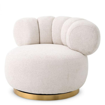 Eichholtz Phedra Swivel Chair Off-White, Brushed Brass