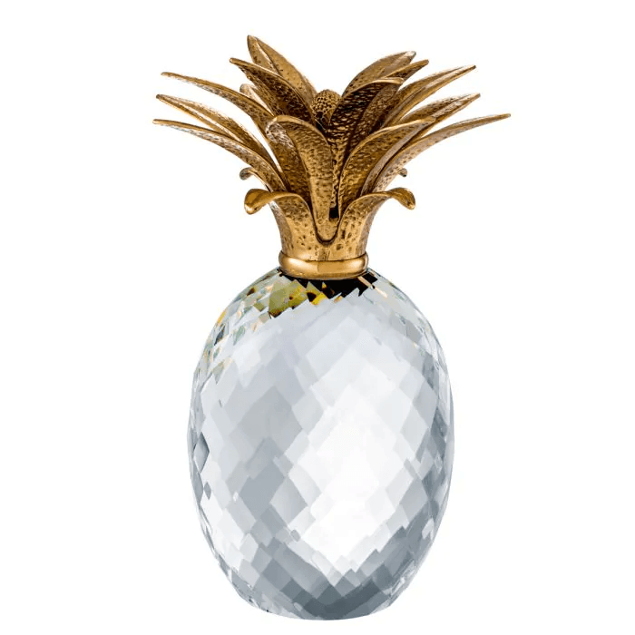 Eichholtz Pineapple Sculpture, Crystal glass, Brass, 6.1"W (110806 YV0J041QV0)