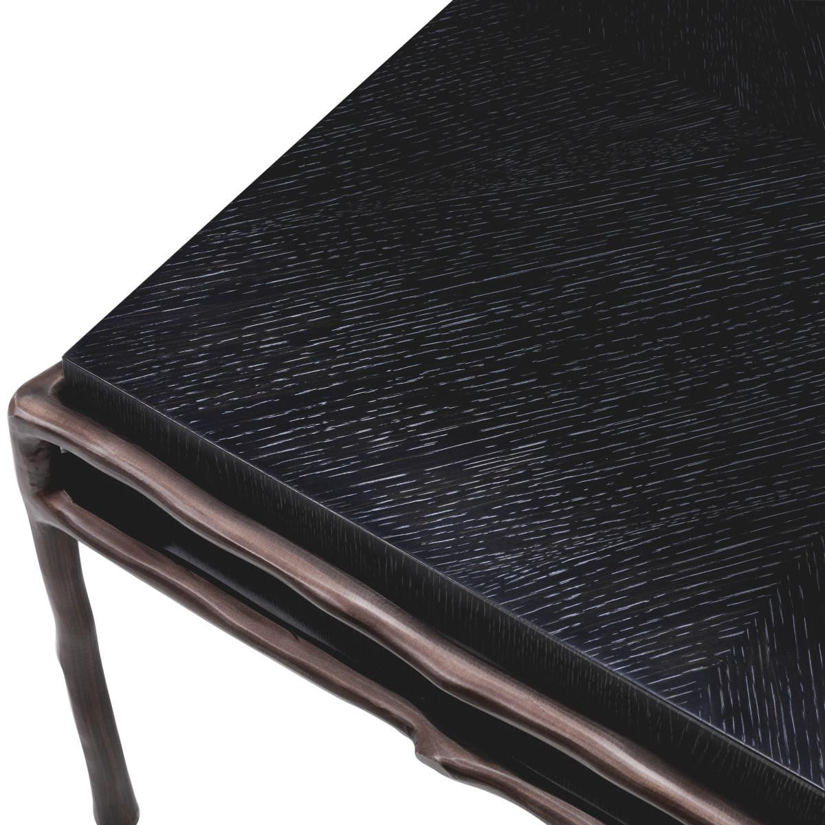 Eichholtz Premier Side Table, Charcoal Gray, Bronze, 15.16"H (114838 YV0J041UT2)