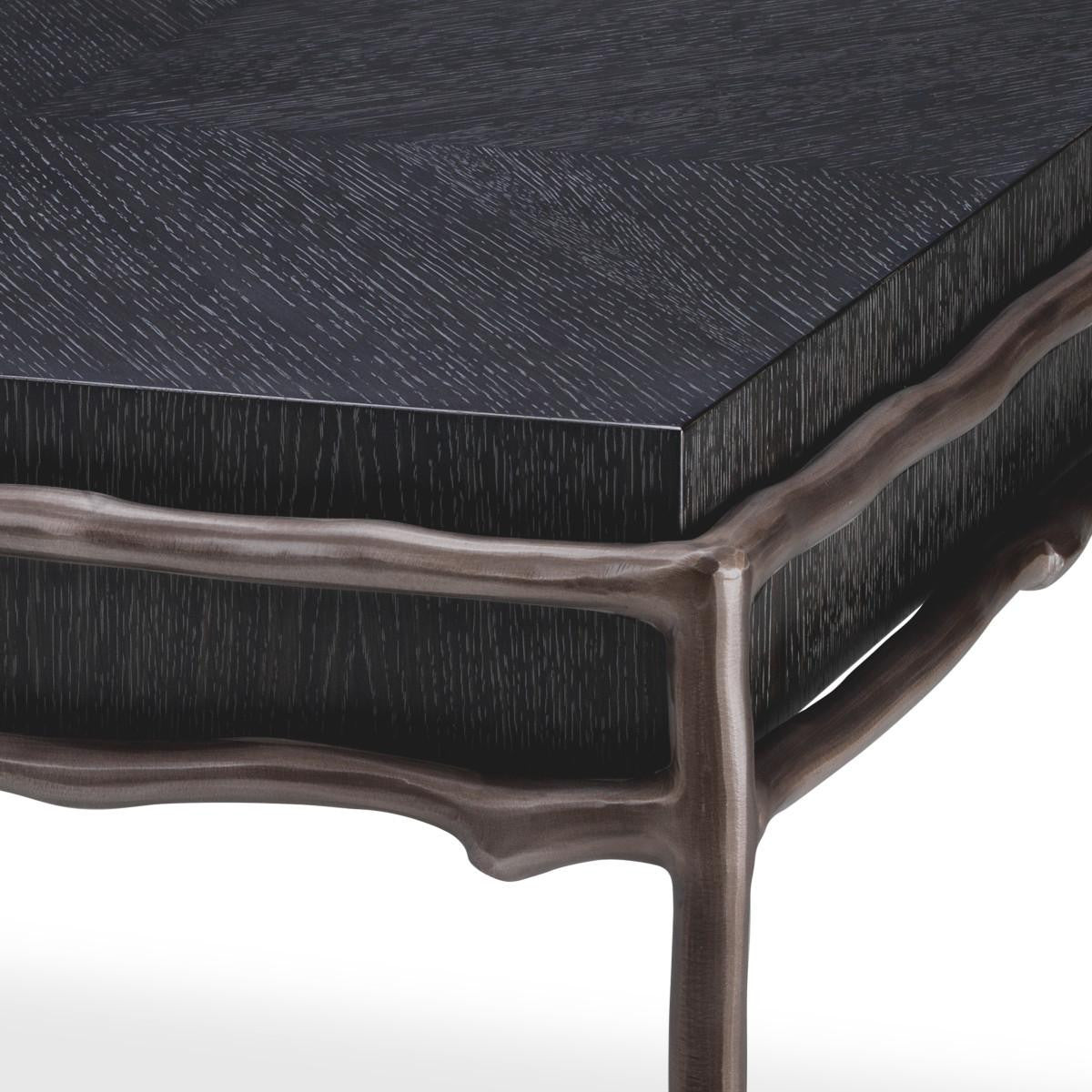 Eichholtz Premier Side Table, Charcoal Gray, Bronze, 15.16"H (114838 YV0J041UT2)