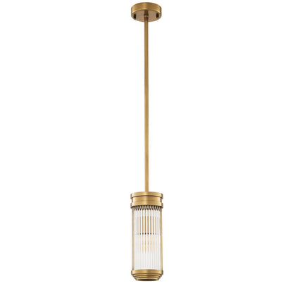 Eichholtz Rousseau Pendant, 1-Light, Small, Antique Brass, Clear Glass, 4.72"W (116588UL YV0J041RTE)