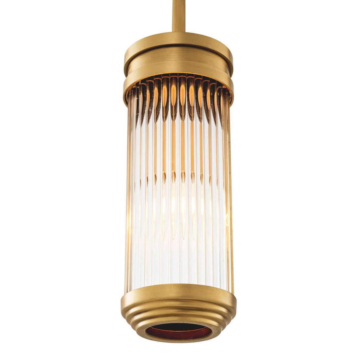 Eichholtz Rousseau Pendant, 1-Light, Small, Antique Brass, Clear Glass, 4.72"W (116588UL YV0J041RTE)