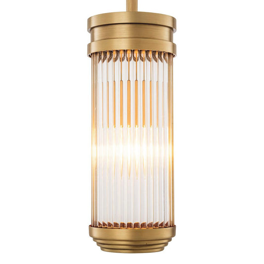 Eichholtz Rousseau Pendant, 1-Light, Small, Antique Brass, Clear Glass, 4.72"W (116588UL YV0J041RTE)