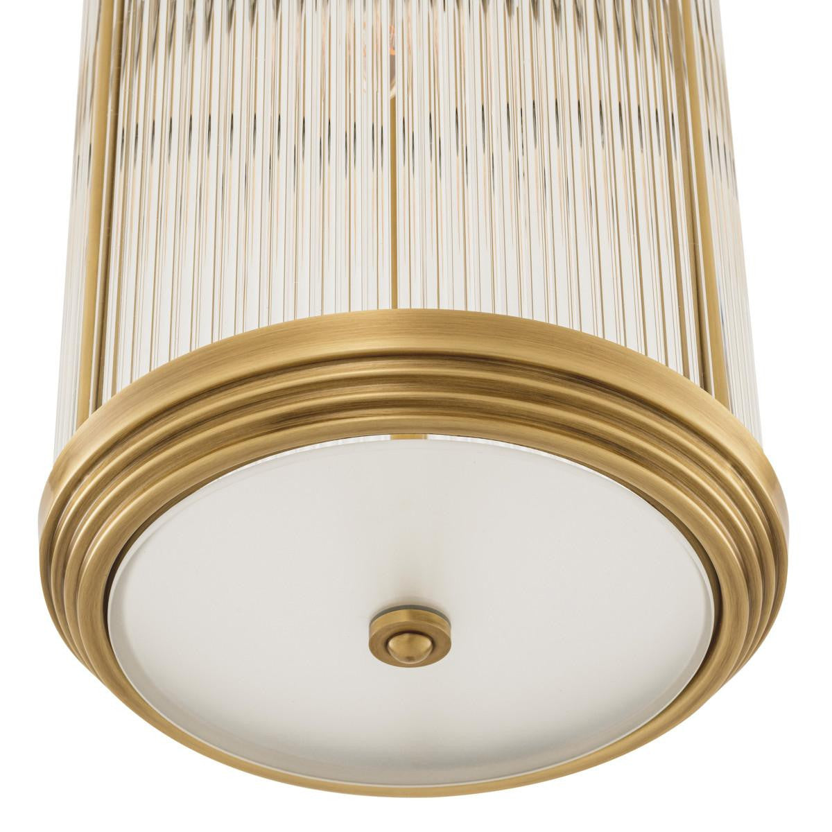 Eichholtz Rousseau Pendant, 3-Light, Large, Antique Brass, Clear Glass, 10.83"W (116587UL YV0J041RTD)