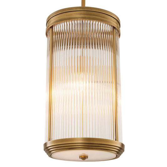 Eichholtz Rousseau Pendant, 3-Light, Large, Antique Brass, Clear Glass, 10.83"W (116587UL YV0J041RTD)
