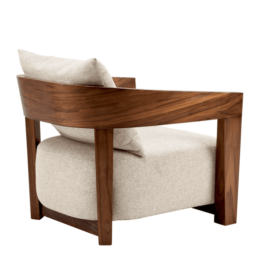 Eichholtz Rubautelli Armchair, Loki Natural Fabric, Walnut Frame, 24.8"H (A109023 YV0J03YU1J)