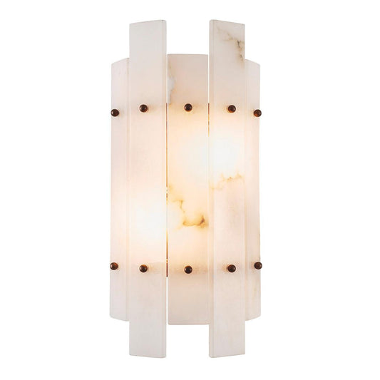 Eichholtz Ruby 2 Light Wall Sconce Antique Brass, Alabaster