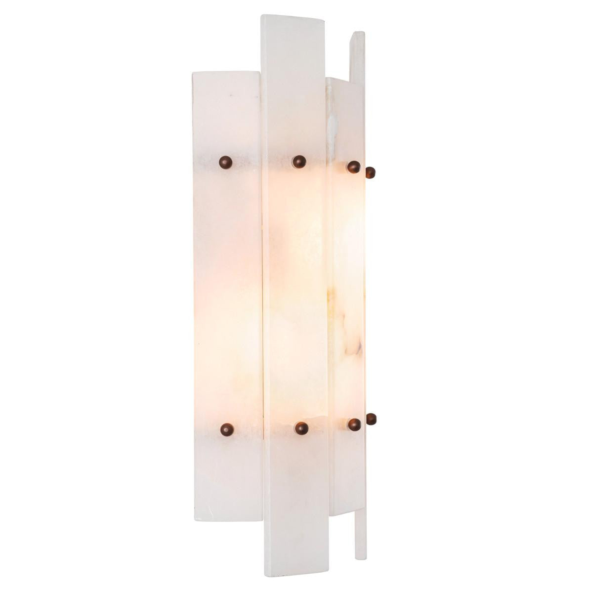 Eichholtz Ruby Wall Sconce, 2-Light, Antique Brass, Alabaster, 7.48"W (116690UL YV0J041YNU)