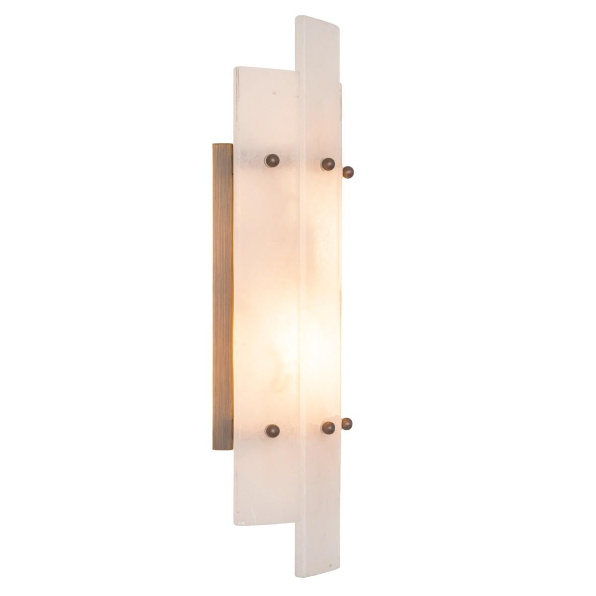 Eichholtz Ruby Wall Sconce, 2-Light, Antique Brass, Alabaster, 7.48"W (116690UL YV0J041YNU)