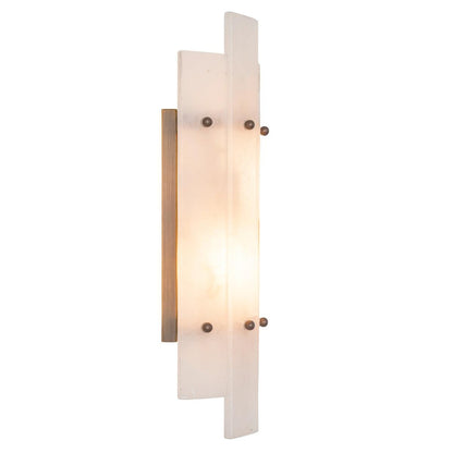 Eichholtz Ruby Wall Sconce, 2-Light, Antique Brass, Alabaster, 7.48"W (116690UL YV0J041YNU)