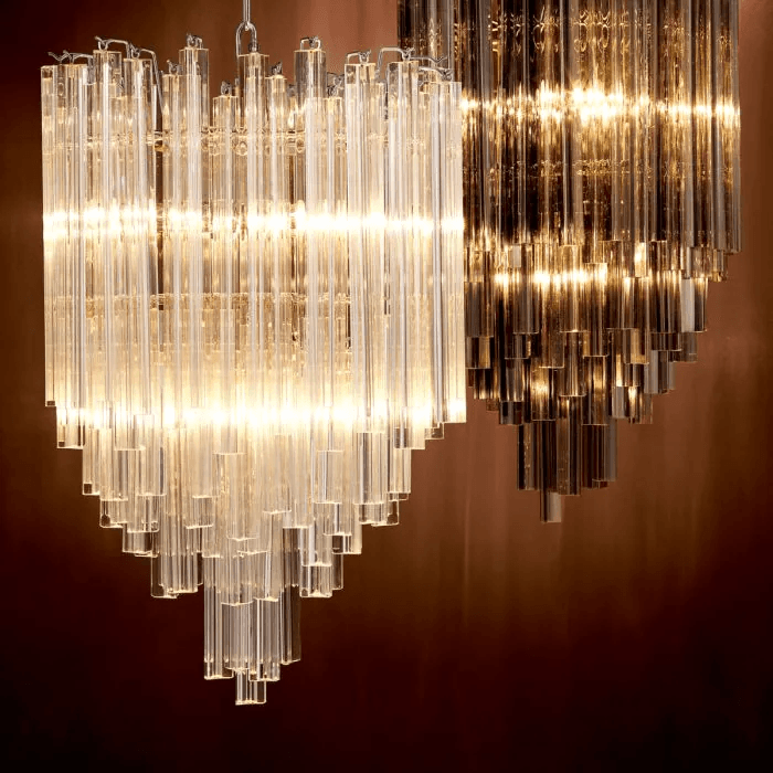 Eichholtz Salerno Chandelier, 4-Light, Antique Brass, Smoke Glass, 16.54"W (109532UL YV0J03YV0K)