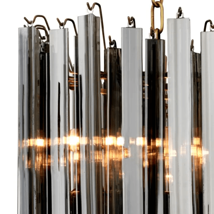 Eichholtz Salerno Chandelier, 4-Light, Antique Brass, Smoke Glass, 16.54"W (109532UL YV0J03YV0K)