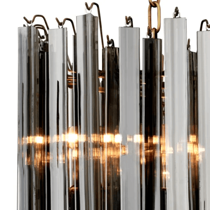 Eichholtz Salerno Chandelier, 4-Light, Antique Brass, Smoke Glass, 16.54"W (109532UL YV0J03YV0K)
