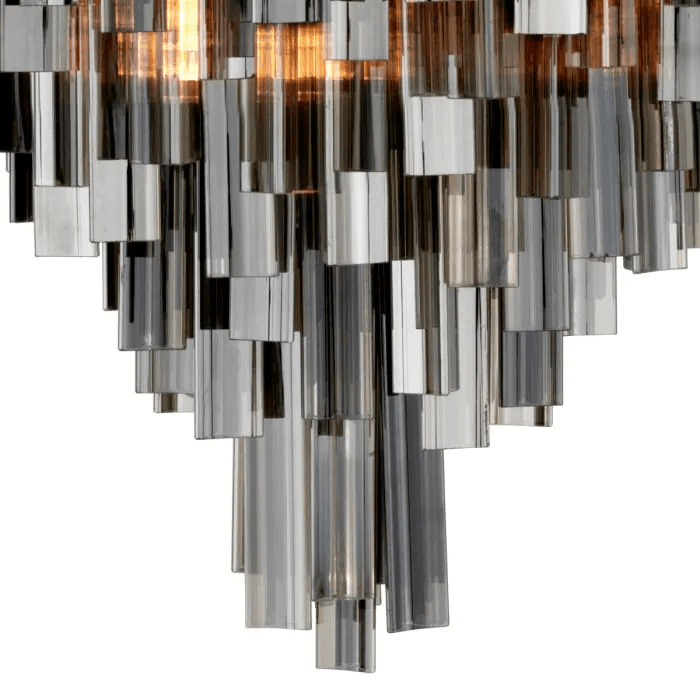 Eichholtz Salerno Chandelier, 4-Light, Antique Brass, Smoke Glass, 16.54"W (109532UL YV0J03YV0K)