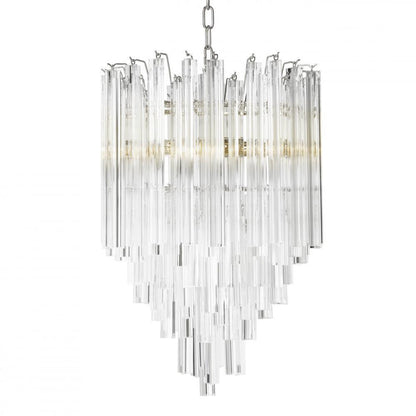 Eichholtz Salerno Chandelier Nickel, Clear