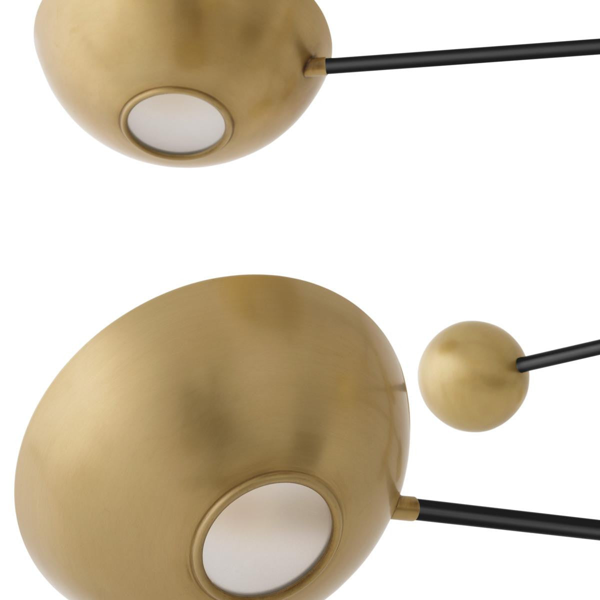 Eichholtz Salinas Chandelier, 5-Light, Antique Brass, Black, Antique Brass Shade, 55.12"W (115245UL YV0J03YV0L)