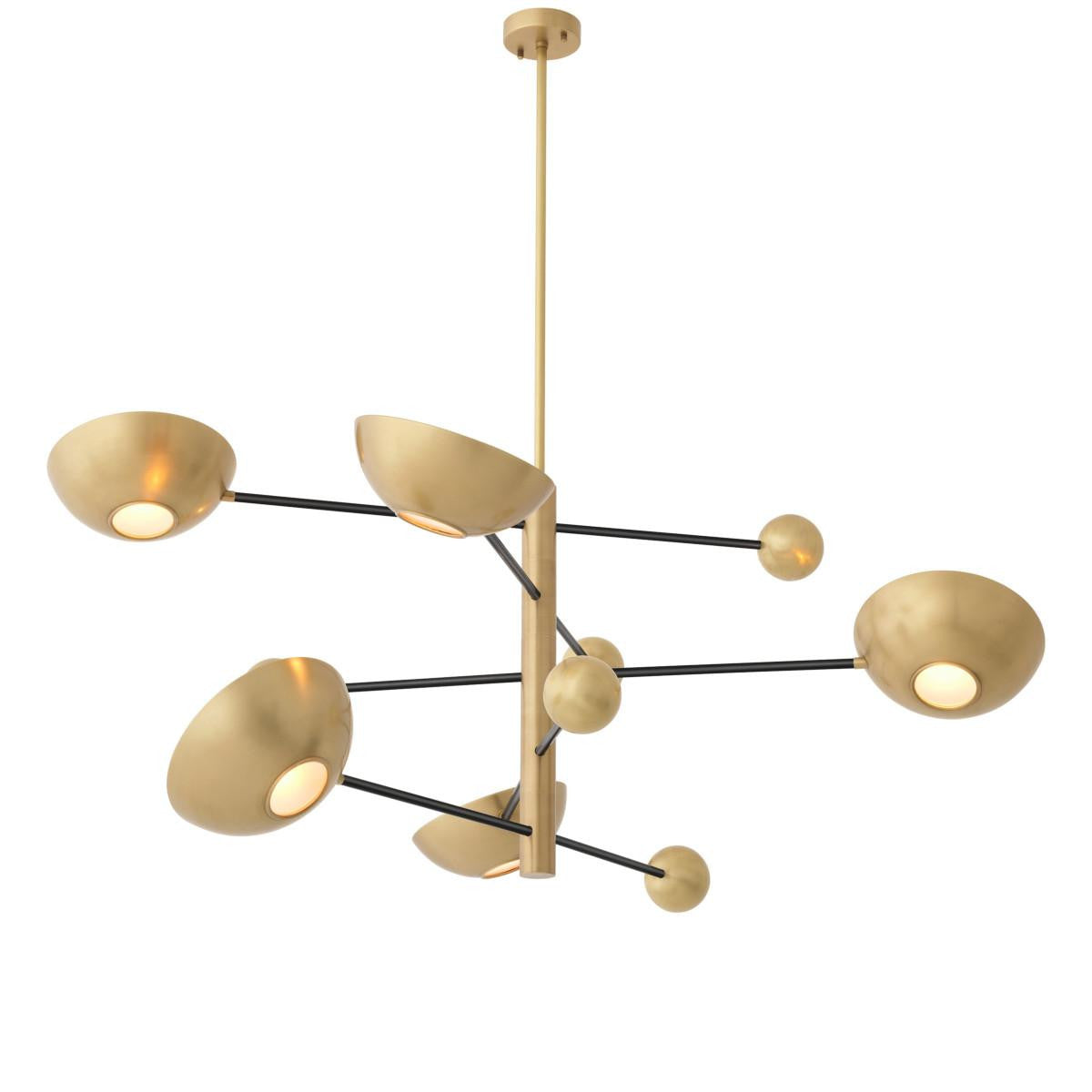 Eichholtz Salinas 5 Light Chandelier Antique Brass, Black