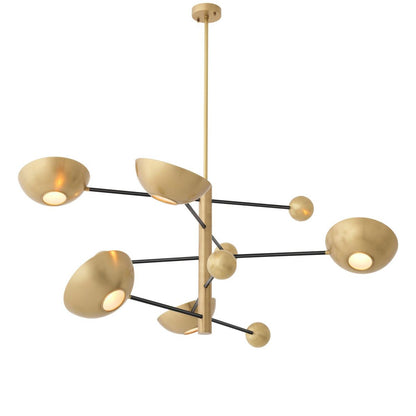 Eichholtz Salinas 5 Light Chandelier Antique Brass, Black
