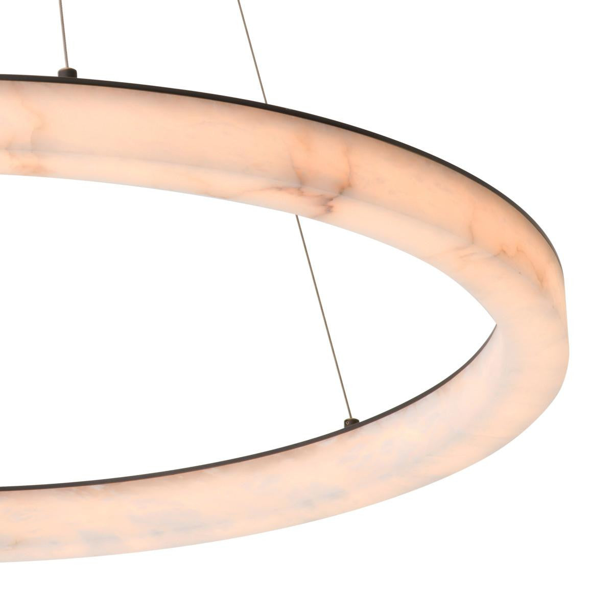 Eichholtz Sankt Chandelier, 1-Light, Large, LED Integrated, Alabaster, Bronze, 39.37"W (117048UL YV0J03YV0M)